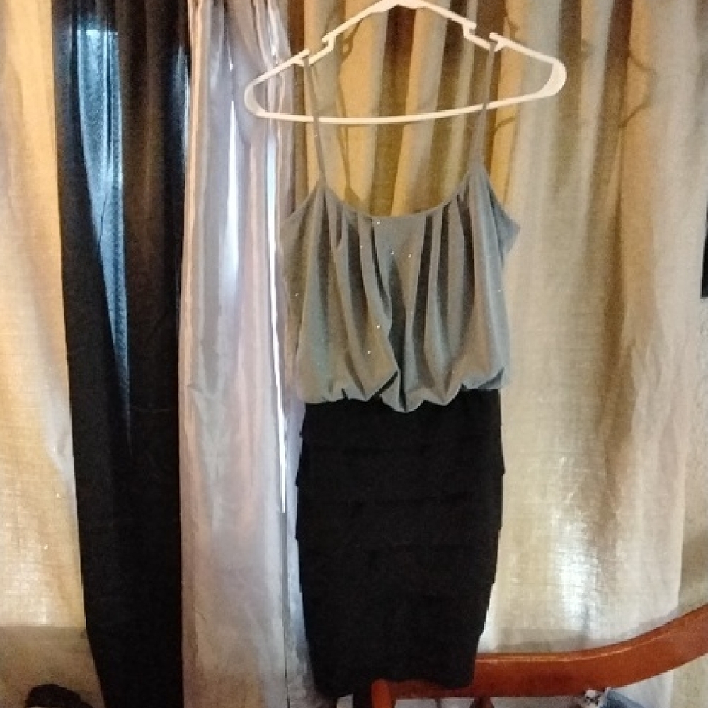 Sweet Storm Elegant Black and Gray Dress
